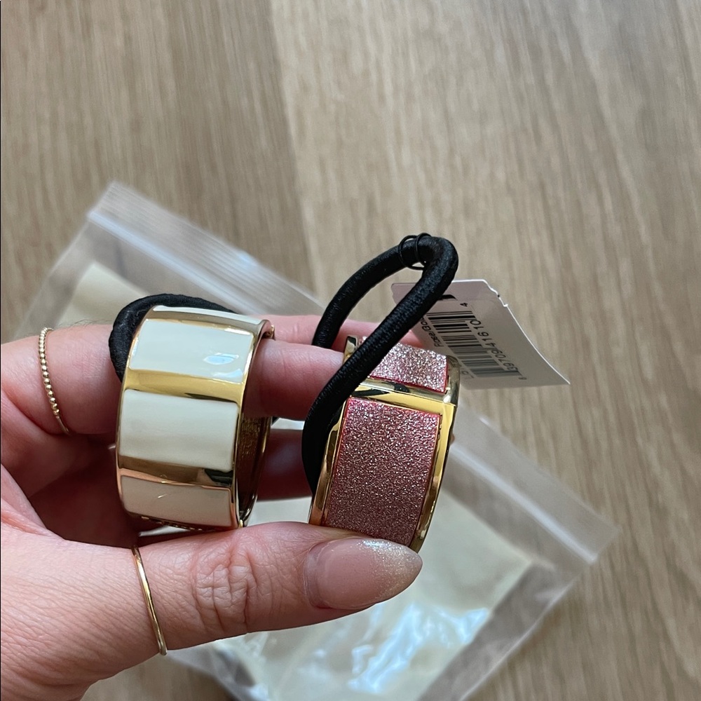Elegant Gold and Pink Hair Ties